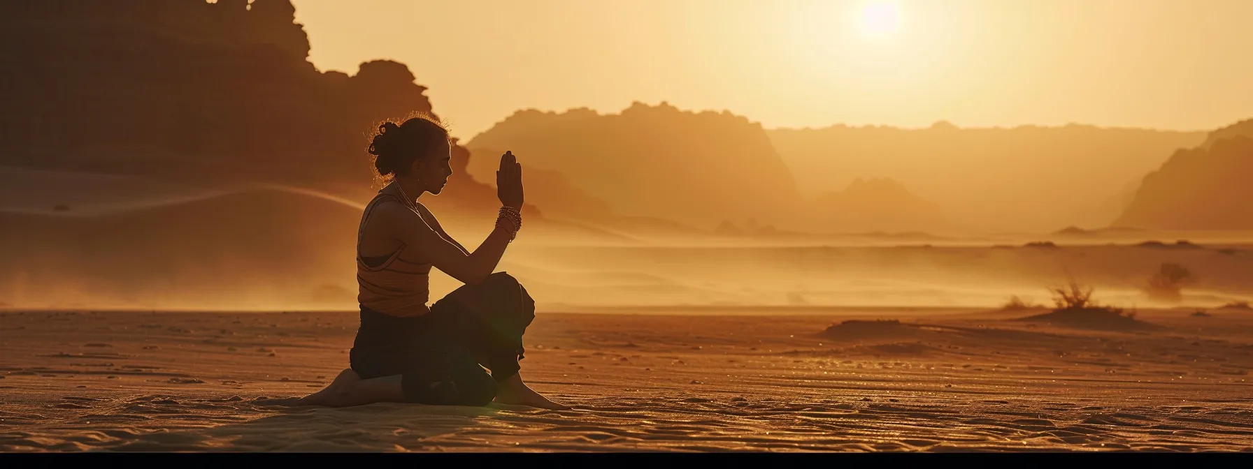 a person performing a powerful camel pose, exuding confidence and strength, against a serene backdrop.