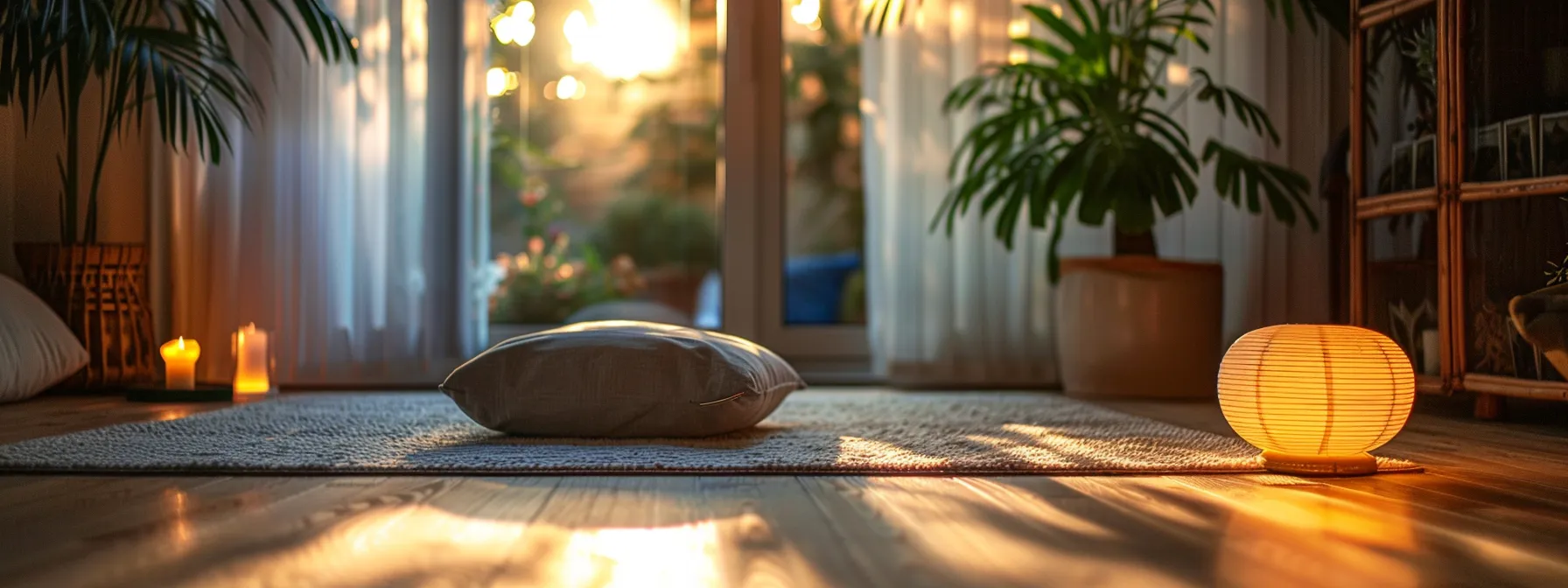 a serene room with soft lighting, a cozy meditation cushion, and a gentle incense aroma, creating a tranquil space for integrating kundalini awakening into daily life.