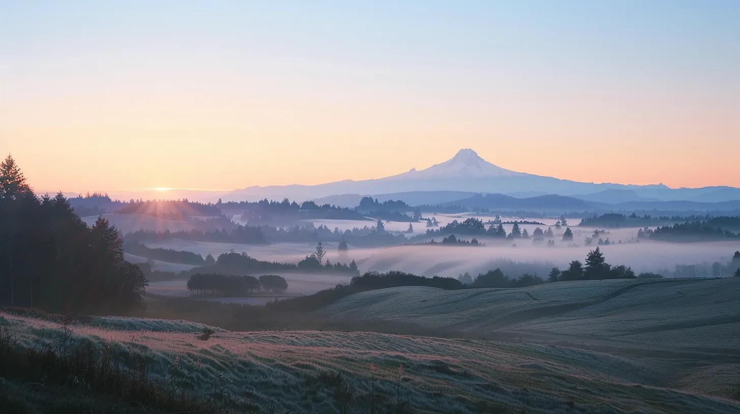 a serene landscape with a vast, clear sky at sunrise, symbolizing the clarity and potential of overcoming mental visualization challenges, with soft, warm light illuminating a path leading toward a distant, majestic mountain peak.