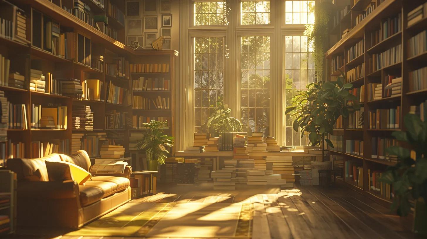 a serene library filled with warm, golden light illuminates a collection of insightful books on neuro-linguistic programming, inviting individuals to embark on their transformative journey of personal development.