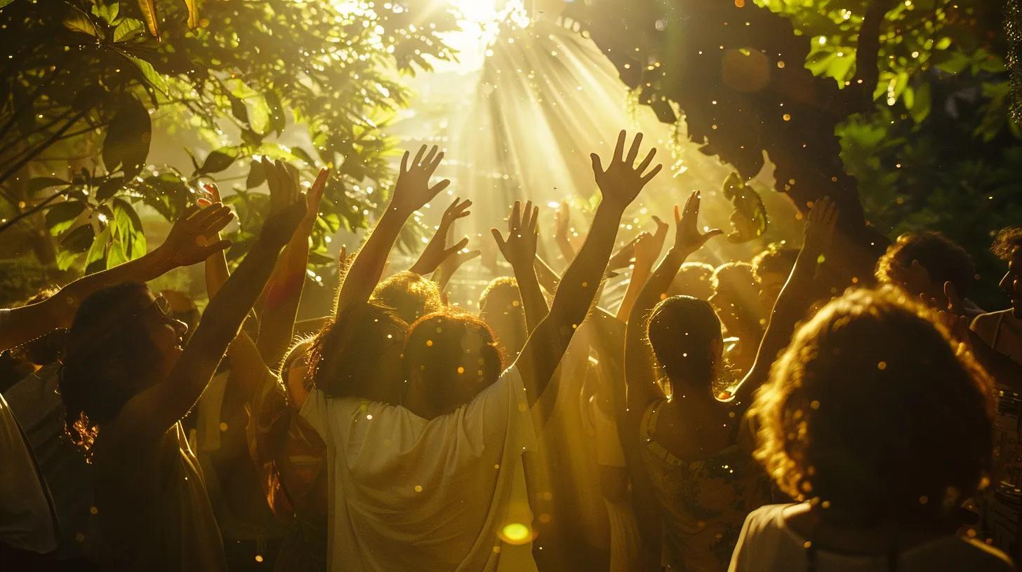 an inspiring and vibrant scene of individuals celebrating personal growth and transformation, radiating joy and confidence in a sunlit environment that symbolizes the positive impact of neuro-linguistic programming on their lives.